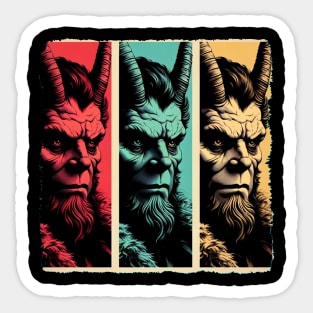 Krampus Kaleidoscope: Pop Art's Dark Delight - Classic Christmas Sticker